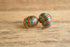 Large Striped Gold Toned Earrings